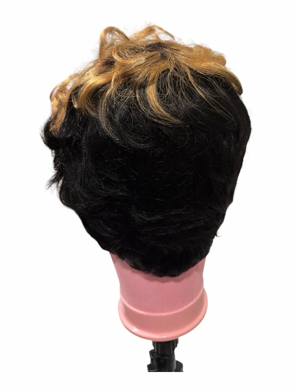 Short Two-Tone Black and Blonde Women’s Wig - Stylish Layered Cut
